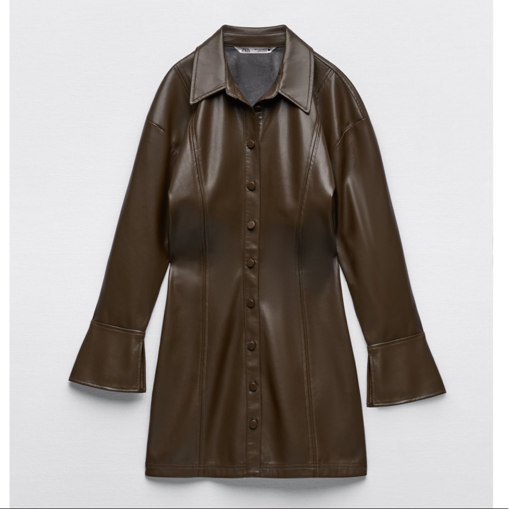 Zara Leather Short Dress — NWT